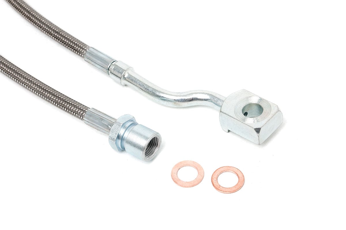 GMC Sierra 3500 HD Brake Lines - Front - Rough Country - Stainless Extended Steel - '11-'19